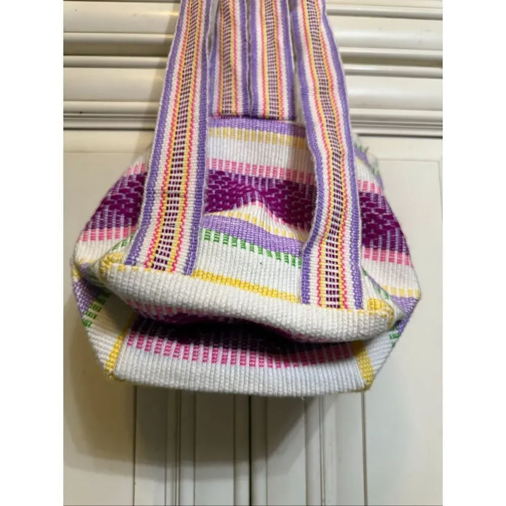 Pinzon Women's Aztec Tribal Woven Mexican Drawstring Backpack Multicolor Medium